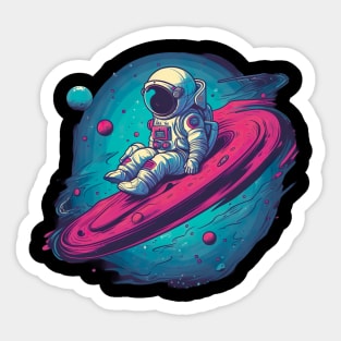 Astro Dreams - Vibrant Astronaut in Space Design Sticker